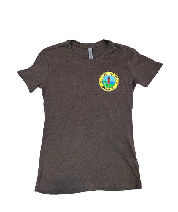 LOCALS WOMENS TOJ TEE HEATHER ESPRESSO