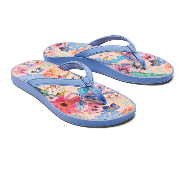 WOMENS OLUKAI PUAWE CLOUD BLUE / FLOWER