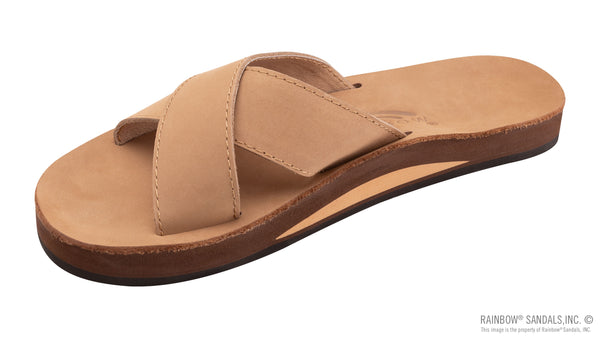 WOMENS RAINBOW PREMIER LEATHER X SLIDE SIERRA BROWN