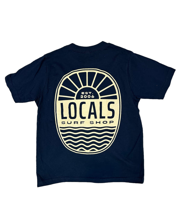 LOCALS YOUTH SUN N WAVES TEE NAVY