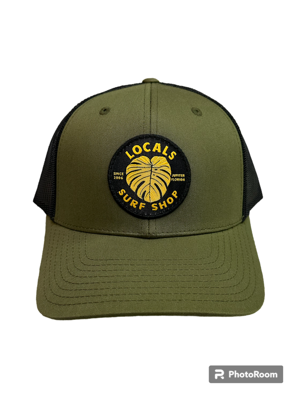 LOCALS TROPICAL LEAF CURVED BRIM TRUCKER