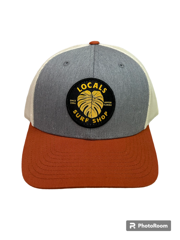 LOCALS TROPICAL LEAF CURVED BRIM TRUCKER