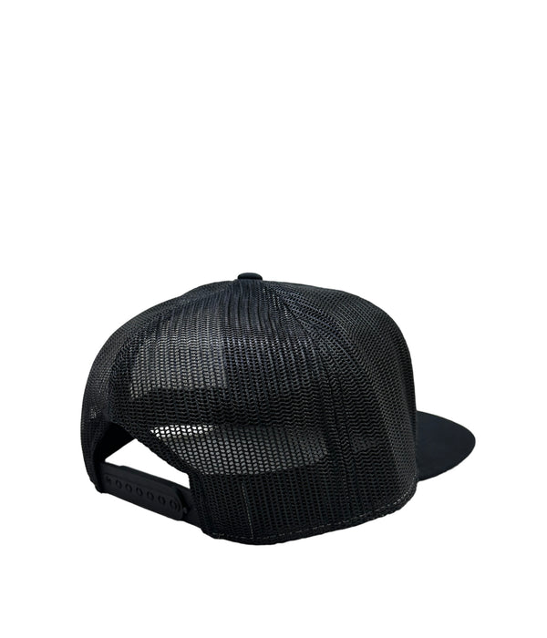 LOCALS SUN & WAVES FLAT 7 PANEL FLAT BRIM TRUCKER BLACK