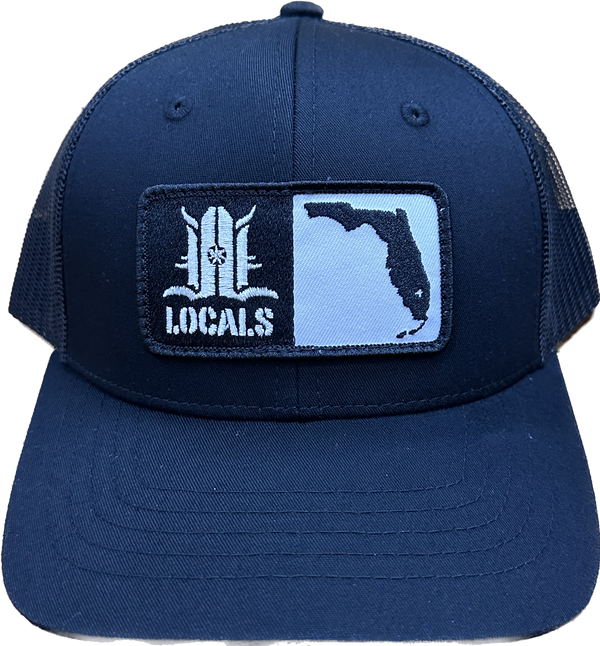 LOCALS FLORIDA BOARDERS YOUTH CURVED BRIM TRUCKER BLACK/BLACK