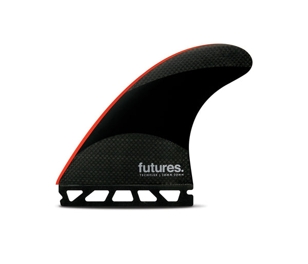 FUTURES JJ-2 LARGE TECHFLEX THRUSTER BLACK/BRIGHT RED