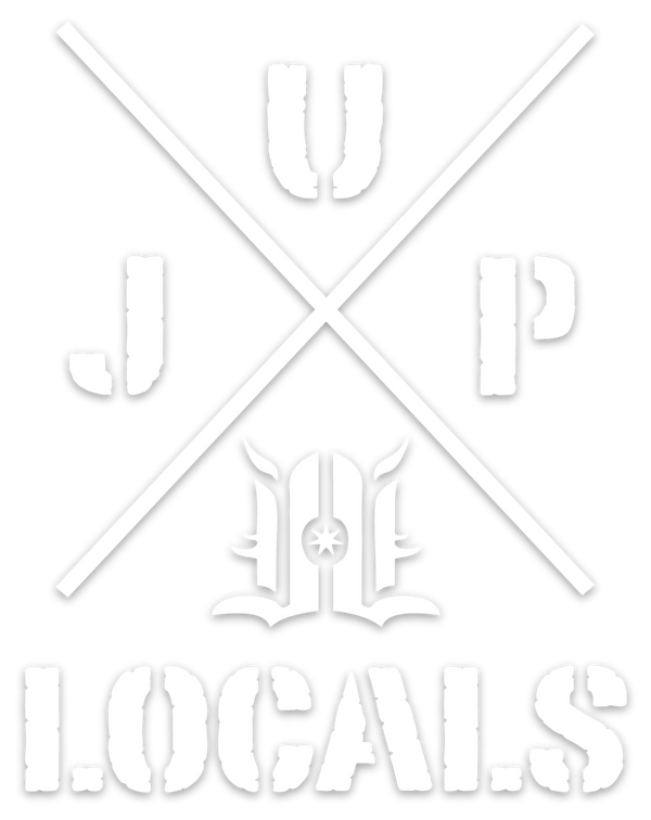 LOCALS JUP STICKER (WHITE) DYE CUT 5"