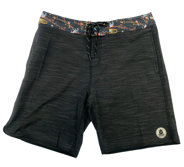 LOCALS MENS TRILL BOARDSHORT  WITH SIDE SEAM POCKETS BLACK