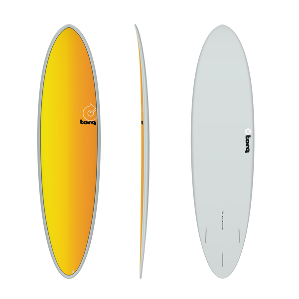 7'2 TORQ FUN 21 1/4” x 2 3/4 47.2L (GREY FADE YELLOW/ORANGE) FUTURES