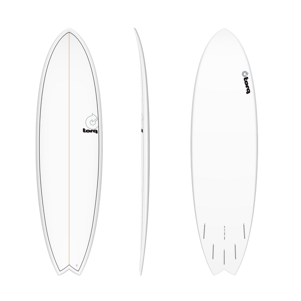 7'2 TORQ FISH PINLINE WHITE 22 1/2” x 3” 52.7L FUTURES