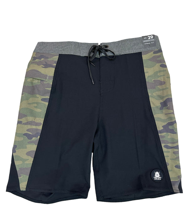 LOCALS BOYS TIDAL STRETCH BOARDSHORT W/ NON-WAIST TIE & SIDE ZIPPER POCKET