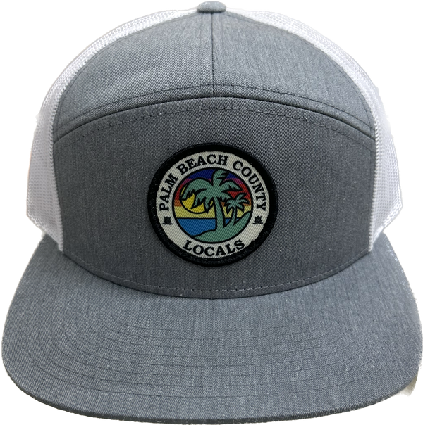 PALM BEACH COUNTY LOCALS 7 PANEL FLAT BRIM TRUCKER