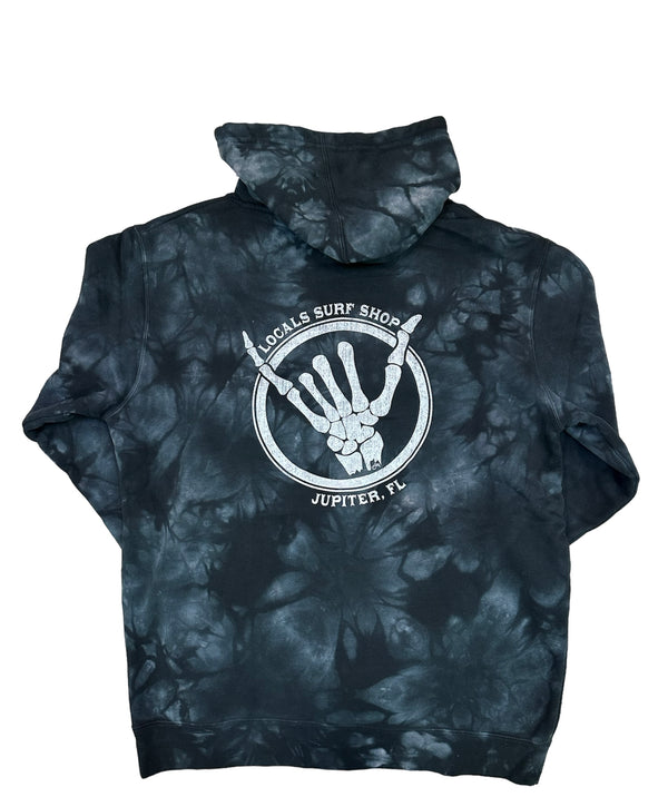 LOCALS SHAKA BONES TIE DYE PULLOVER HOODIE