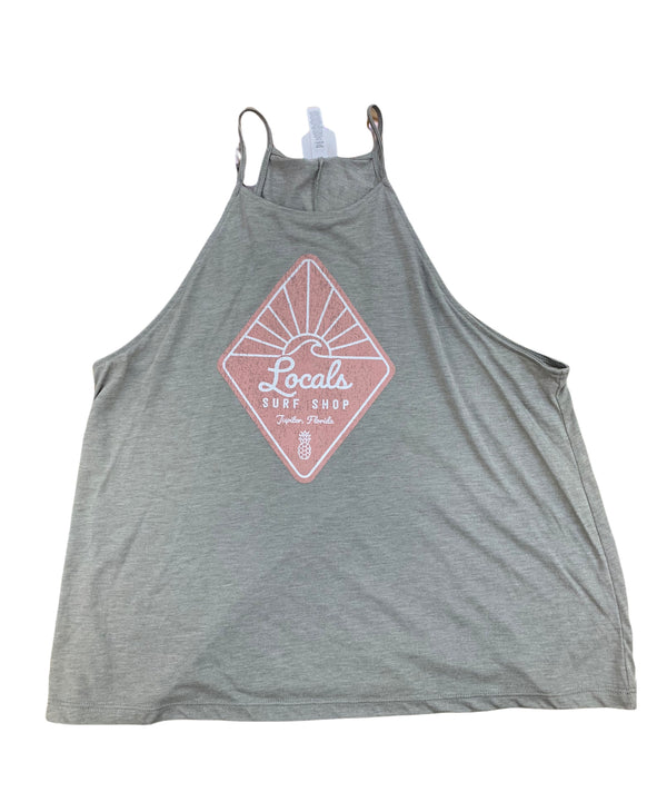 LOCALS VERTICAL DIAMOND FLOWY HIGH NECK TANK