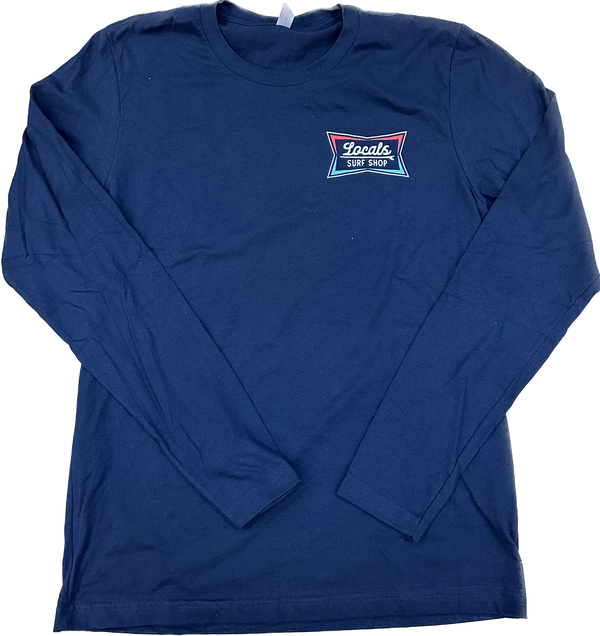 LOCALS RETRO LAMINATE 100% COTTON L/S TEE NAVY