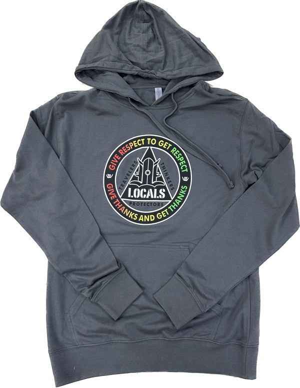 LOCALS RESPECT RASTA FADE PULL OVER HOODIE HEATHER METAL