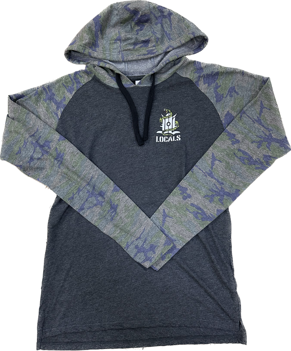 LOCALS MENS DON'T SHRED HOODED RAGLAN VINTAGE SMOKE/CAMO