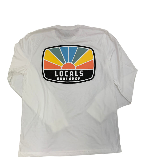 LOCALS "RAISE" L/S SUEDED CREW WHITE