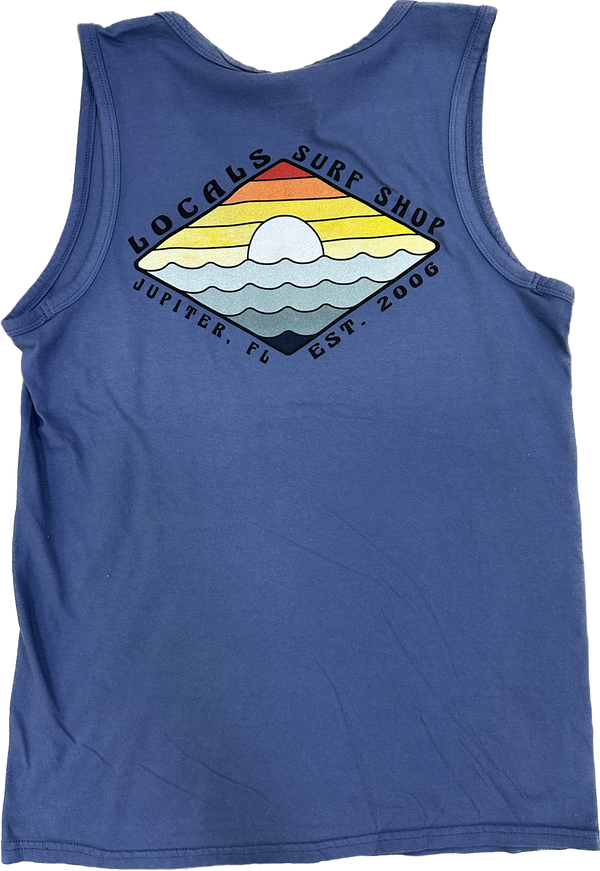 LOCALS NATURAL ELEMENTS GARMENT DYE TANK NAVY