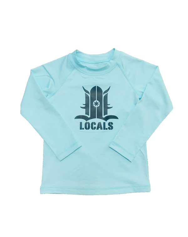 LOCALS TODDLER HYBRID MESHFIT L/S SUN SHIRT UPF 50 HEATHER LIGHT BLUE