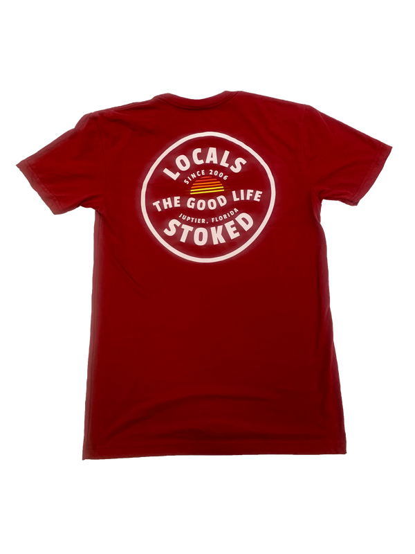 LOCALS MENS GOOD LIFE CIRCLE SUEDED CREW CARDINAL