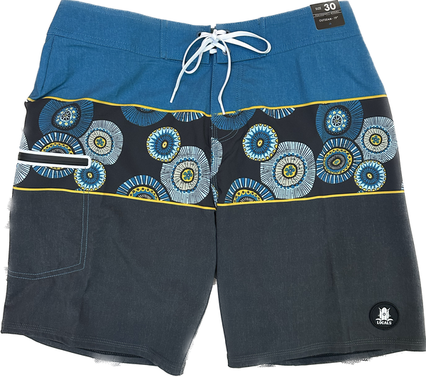 LOCALS LIDO 4WAY STRETCH BOARDSHORT W/ NON-WAIST TIE & SIDE ZIPPER POCKET