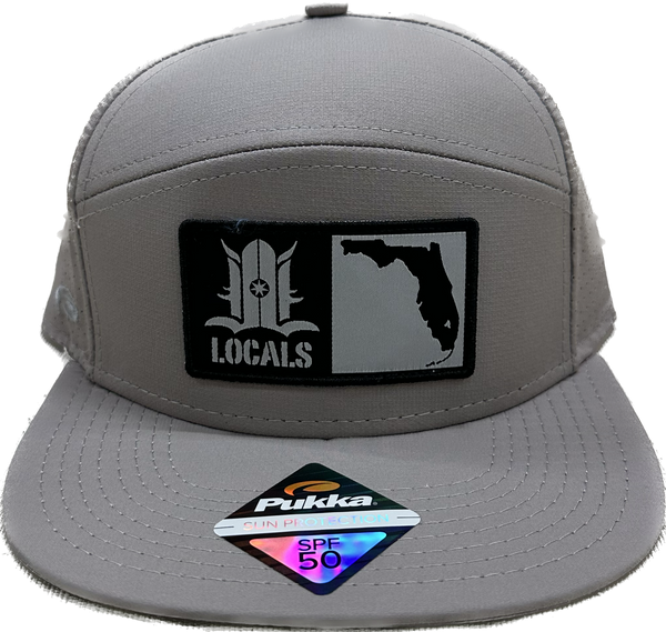 LOCALS FLORIDA BOARDERS 7 PANEL FLAT BRIM TRITECH PERFORATED TRUCKER