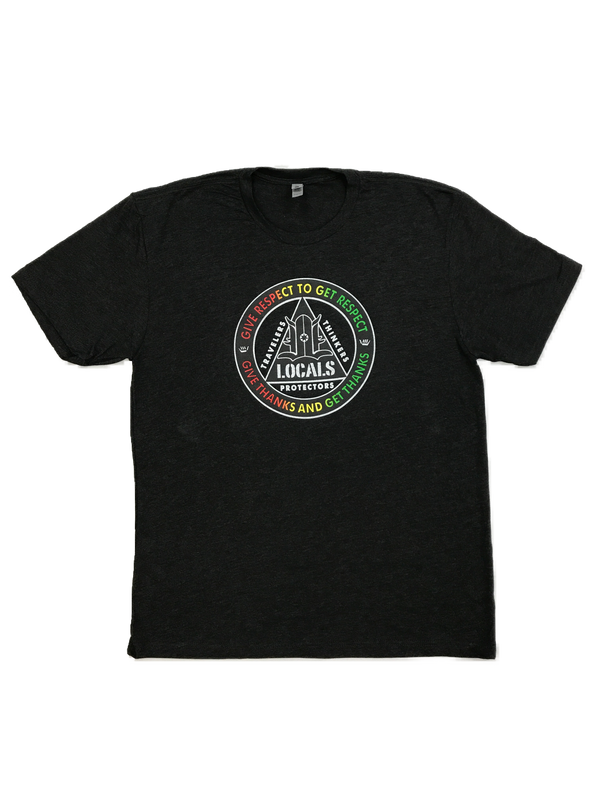 LOCALS MENS RESPECT RASTA COMFORT COLORS TEE VINTAGE BLACK