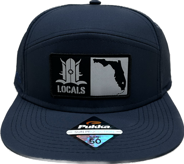 LOCALS FLORIDA BOARDERS 7 PANEL FLAT BRIM TRITECH PERFORATED TRUCKER