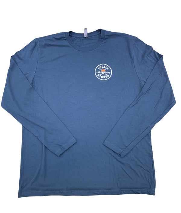 LOCALS MENS GOOD LIFE CIRCLE L/S TEE INDIGO