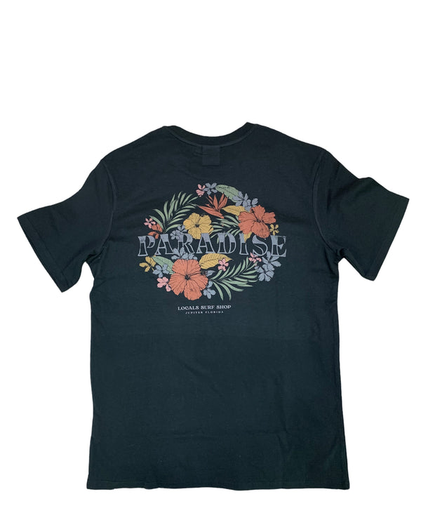 LOCALS MENS PARADISE PALMS TEE WASHED BLACK