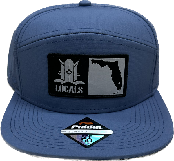 LOCALS FLORIDA BOARDERS 7 PANEL FLAT BRIM TRITECH PERFORATED TRUCKER