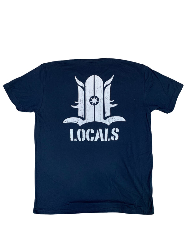 LOCALS BIG ICON DISTRESSED SUEDED CREW NAVY