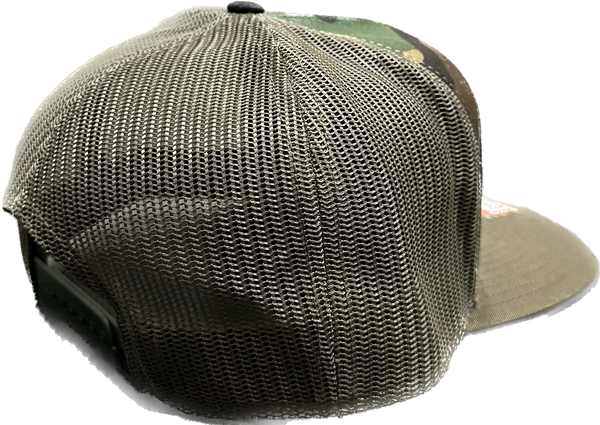 FLORIDA LOCALS 7 PANEL TRUCKER BLACK/CAMO/LODEN